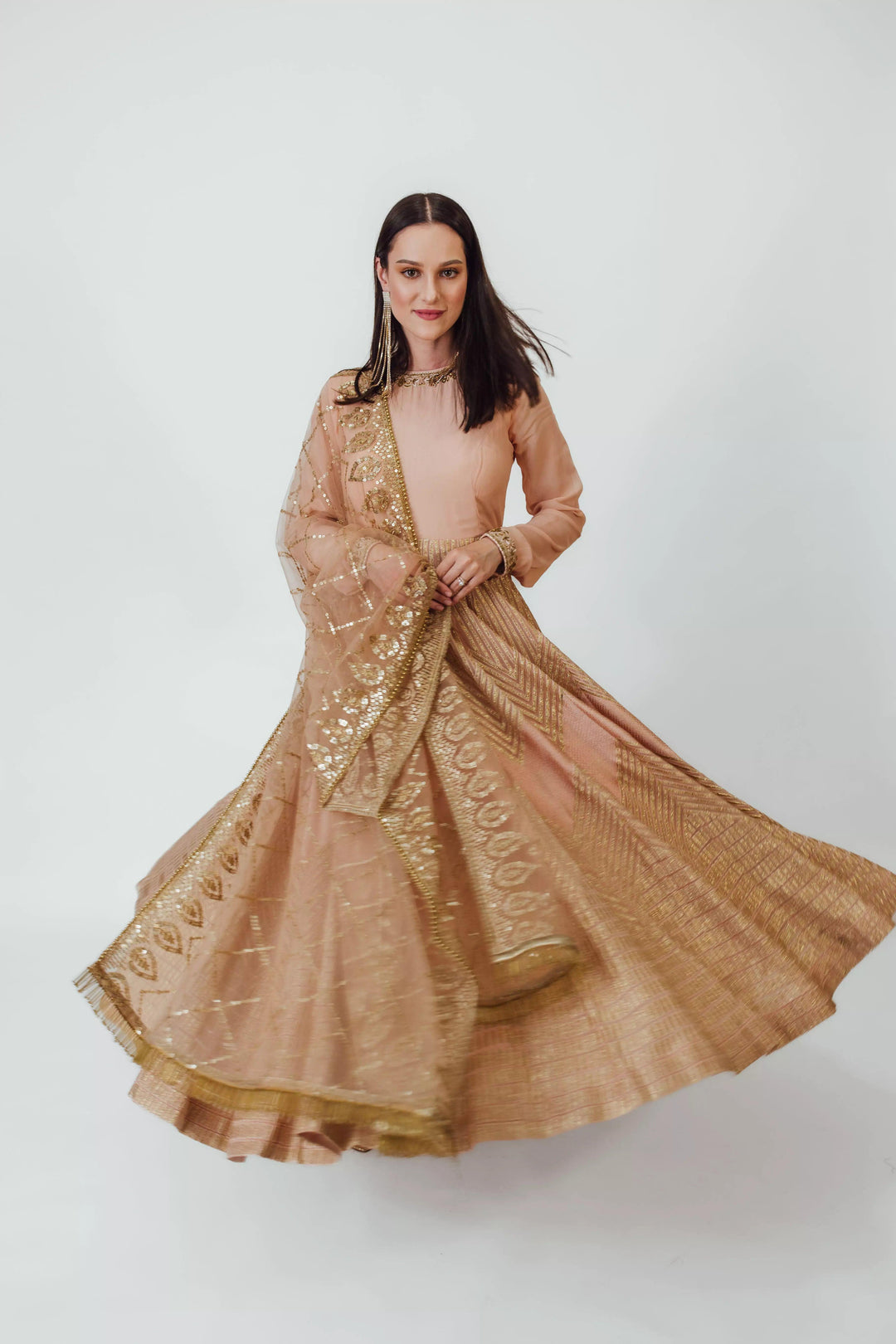 Full Sleeve Gown with Embroidery-Raas USA