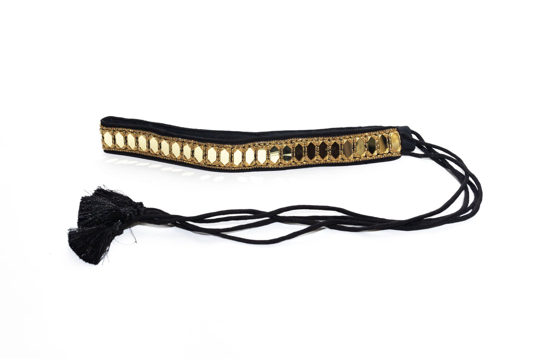Gian Black & Gold Mirror Belt-Raas USA