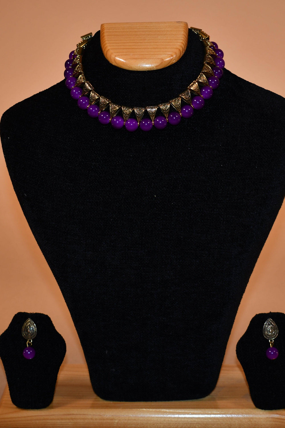 Gold & Purple Necklace Set FASHION JEWELRY RAAS