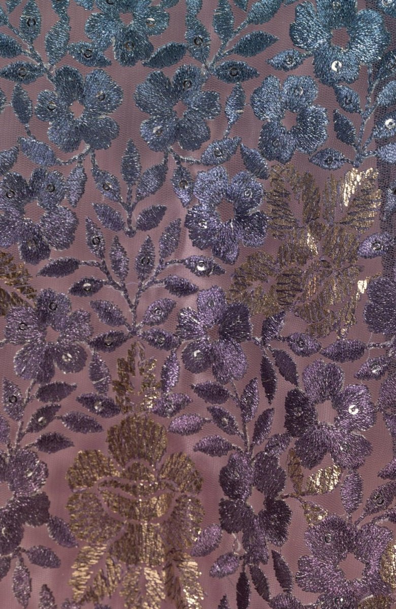 Ombre Sequins Embroidered Gown
