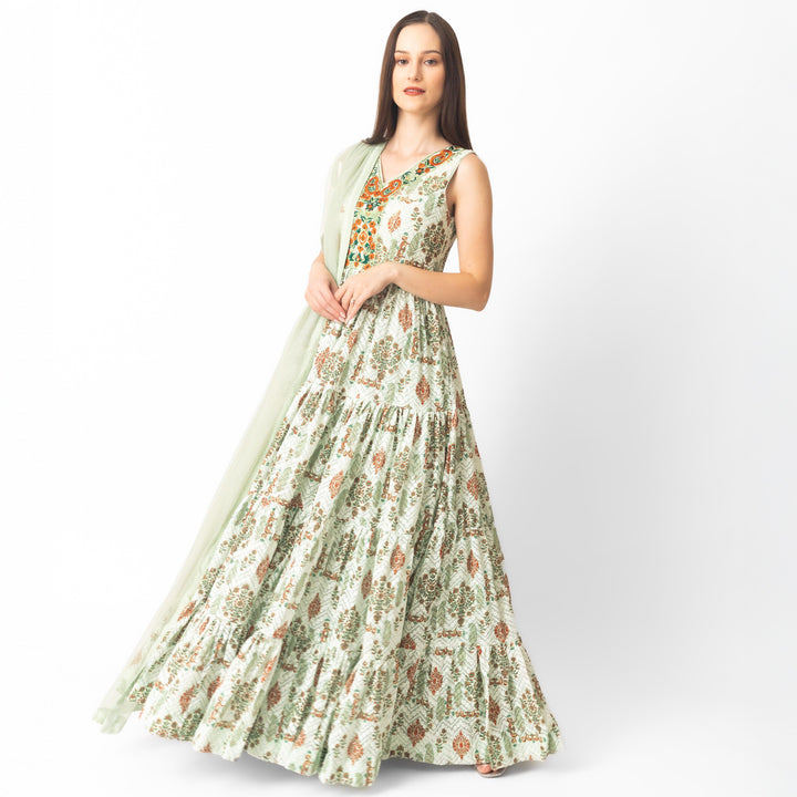 Green Gown Dress-Raas USA
