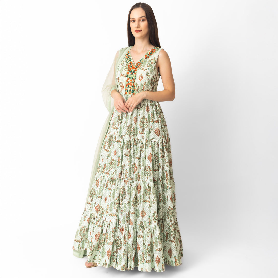 Green Gown Dress-Raas USA