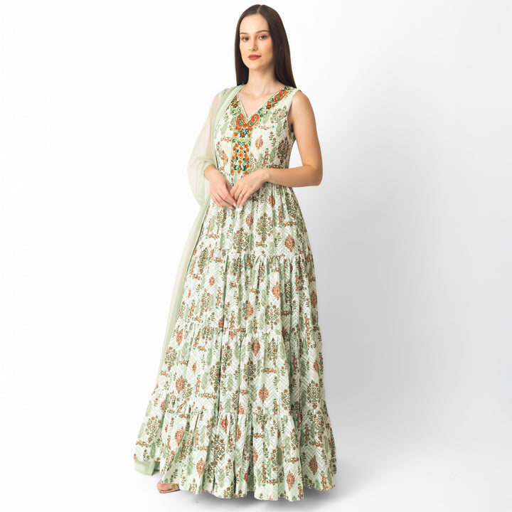 Green Gown Dress-Raas USA