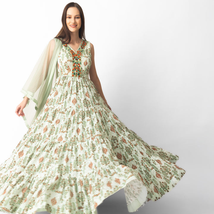 Green Gown Dress-Raas USA