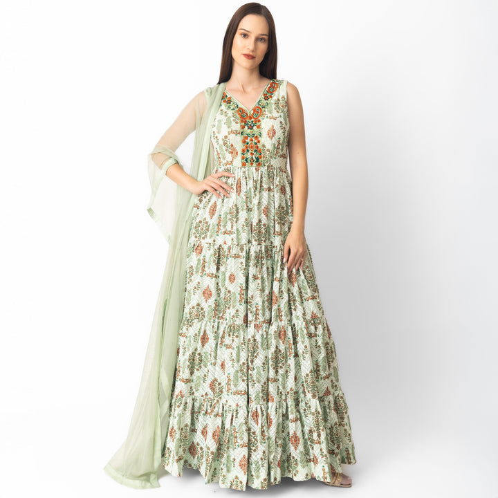 Green Gown Dress-Raas USA