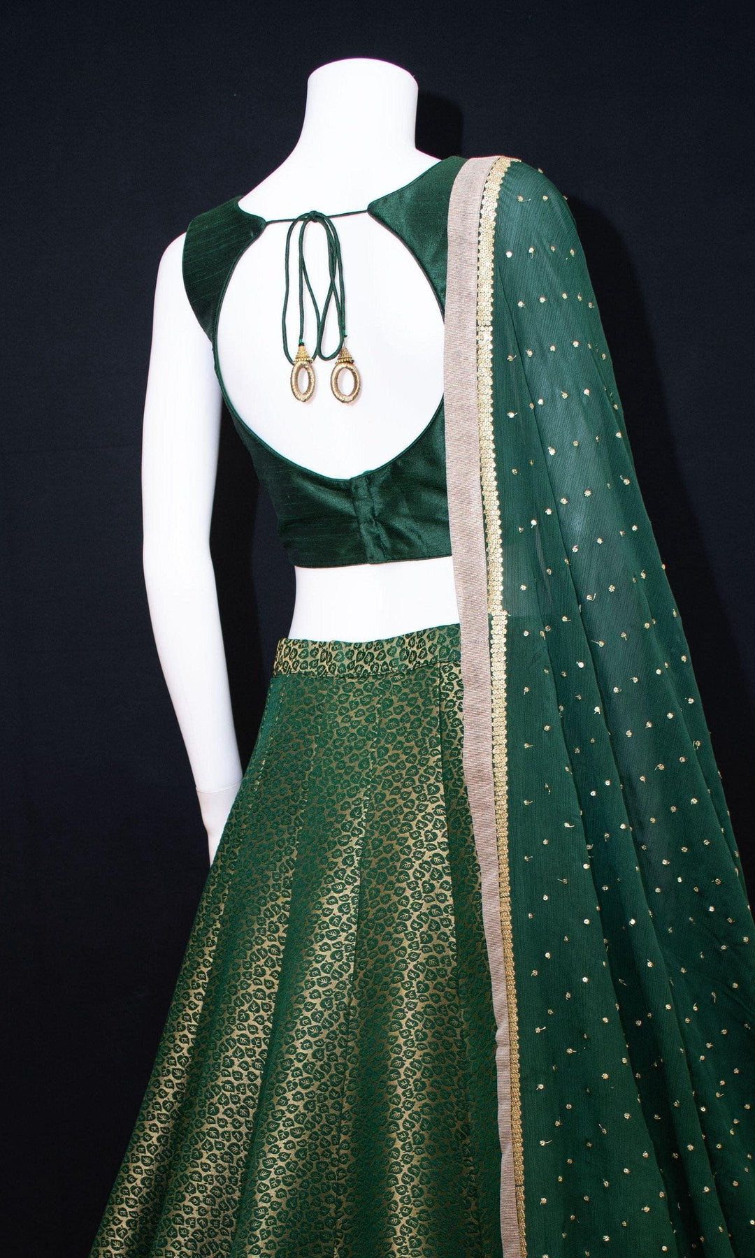 Green Lehenga Choli Set-Raas USA