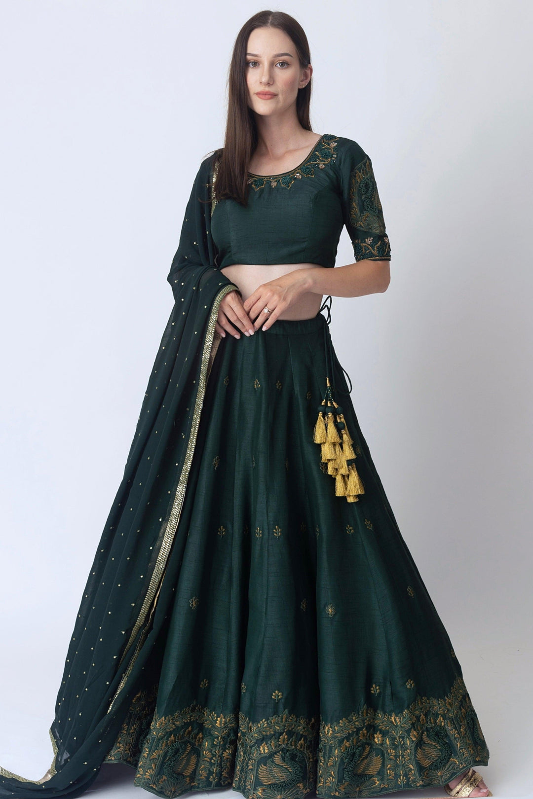 Shop Exquisite Green Lehenga Choli Set | Raas Shop Exquisite Green Lehenga Choli Set | Raas