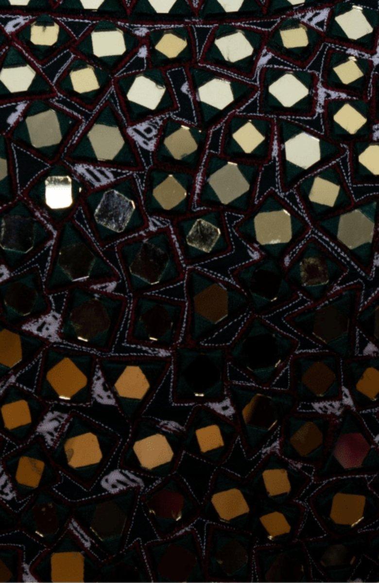 Green Lehenga Choli Set with Mirror Work