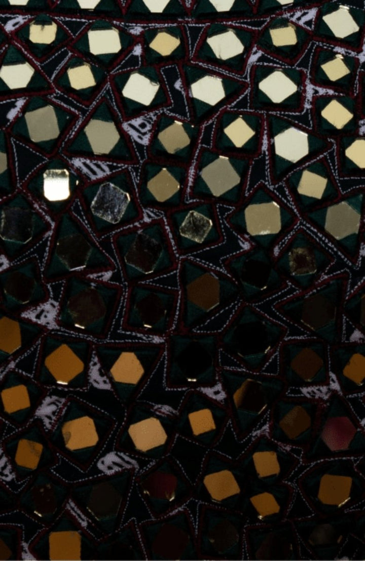 Green Lehenga Choli Set with Mirror Work