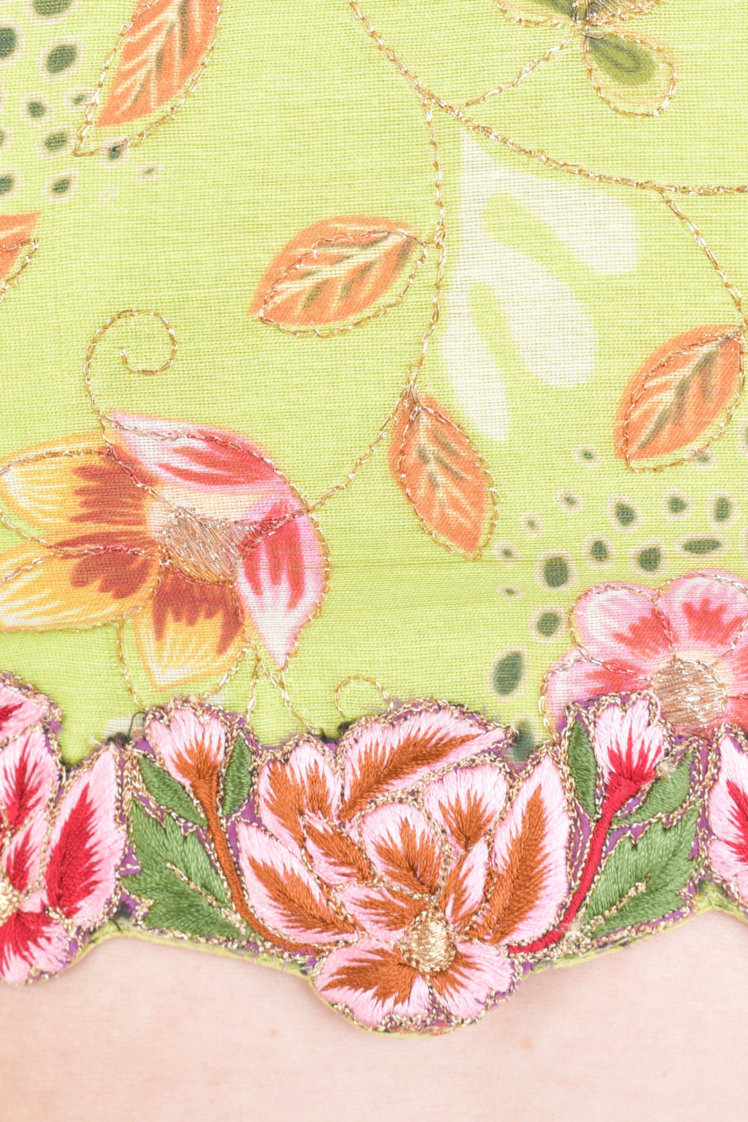 Green Mirror Embroidered Lehenga Choli with all over Embroidery-[mehendi outfit]-Raas