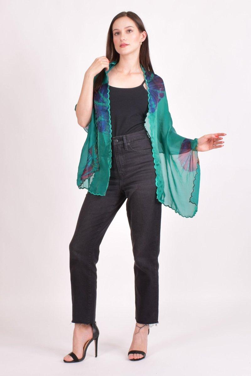 Hand Tie Dye Green Scarf scarves & stoles RAAS