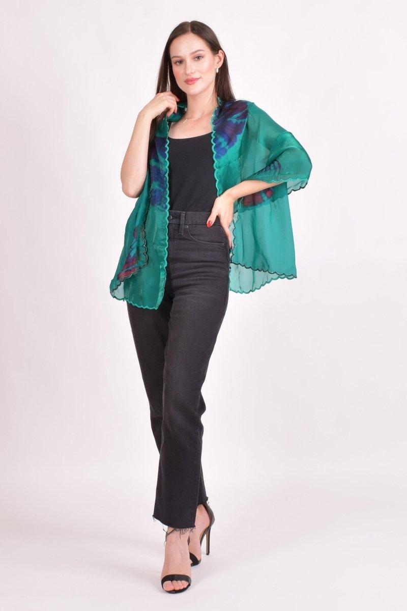 Hand Tie Dye Green Scarf scarves & stoles RAAS