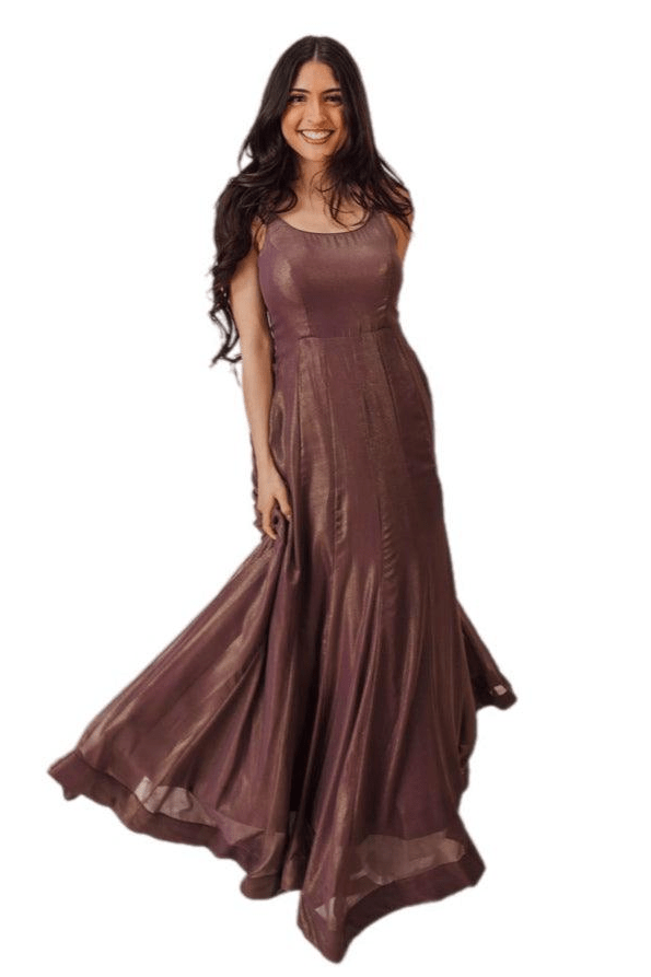 Harper Brownish Shimmer Gown-Raas USA