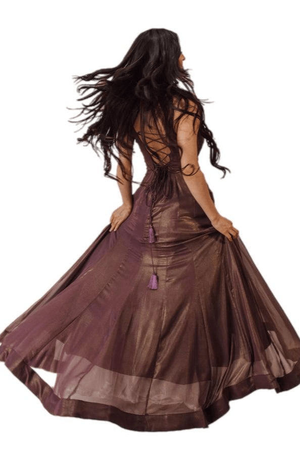 Harper Brownish Shimmer Gown-Raas USA