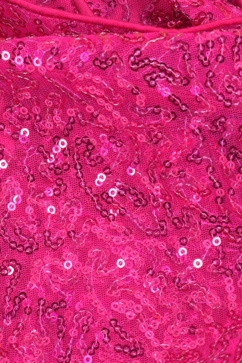 Hot Pink All-Over Sequin Pre-Pleated Saree-[pre_stitched_saree]-Raas