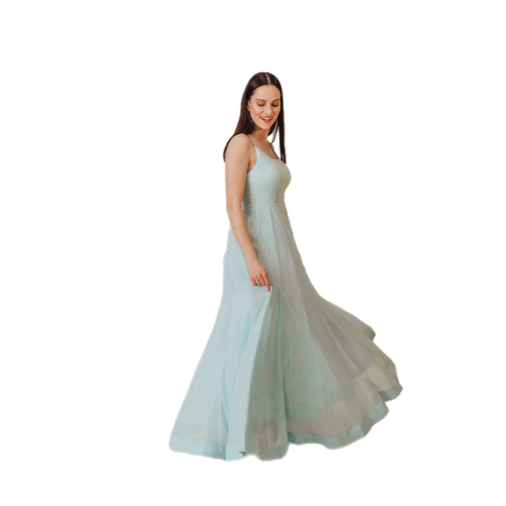 Niki Sky Blue Shimmer Gown