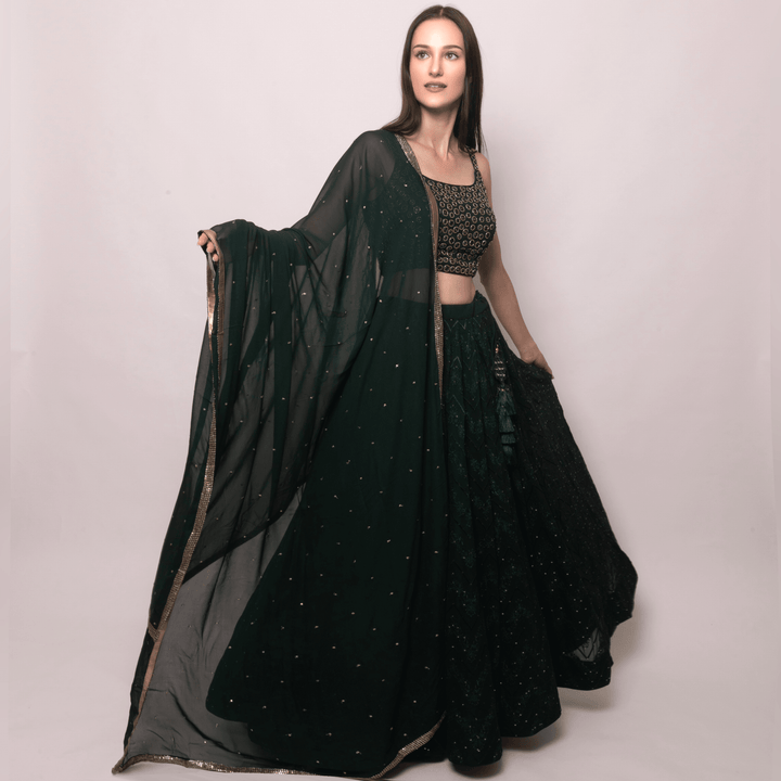 Kerra Green Lehenga choli set