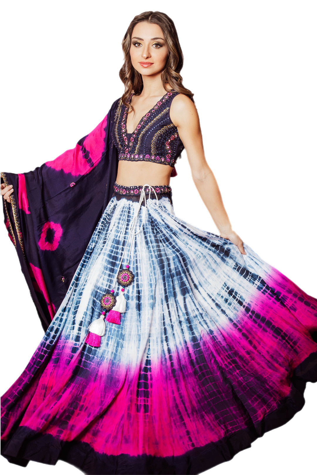 Kiara Pink Tie Dye Lehenga choli set