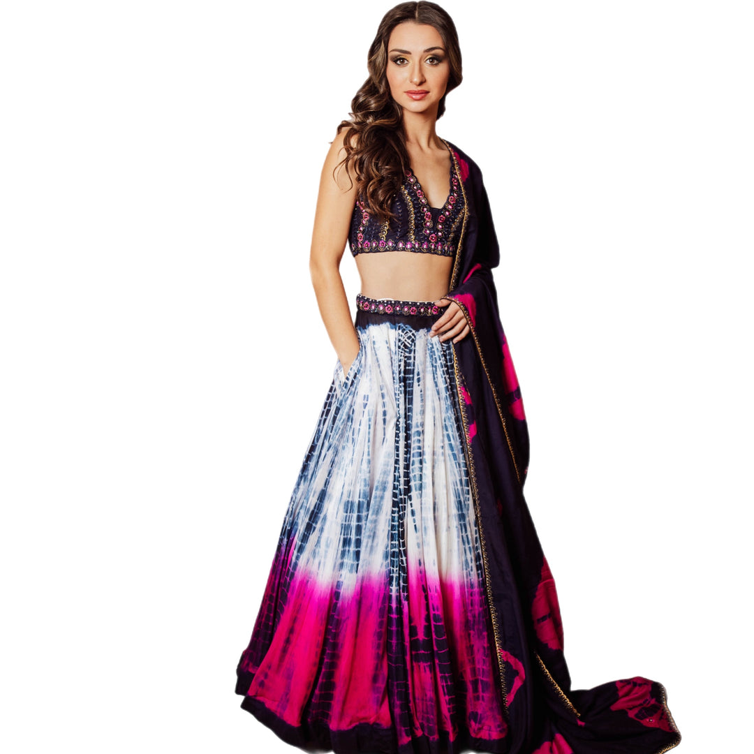 Kiara Pink Tie Dye Lehenga choli set