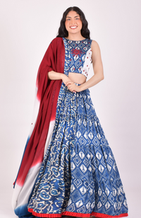 Indigo Blue Tiered Chaniya Choli