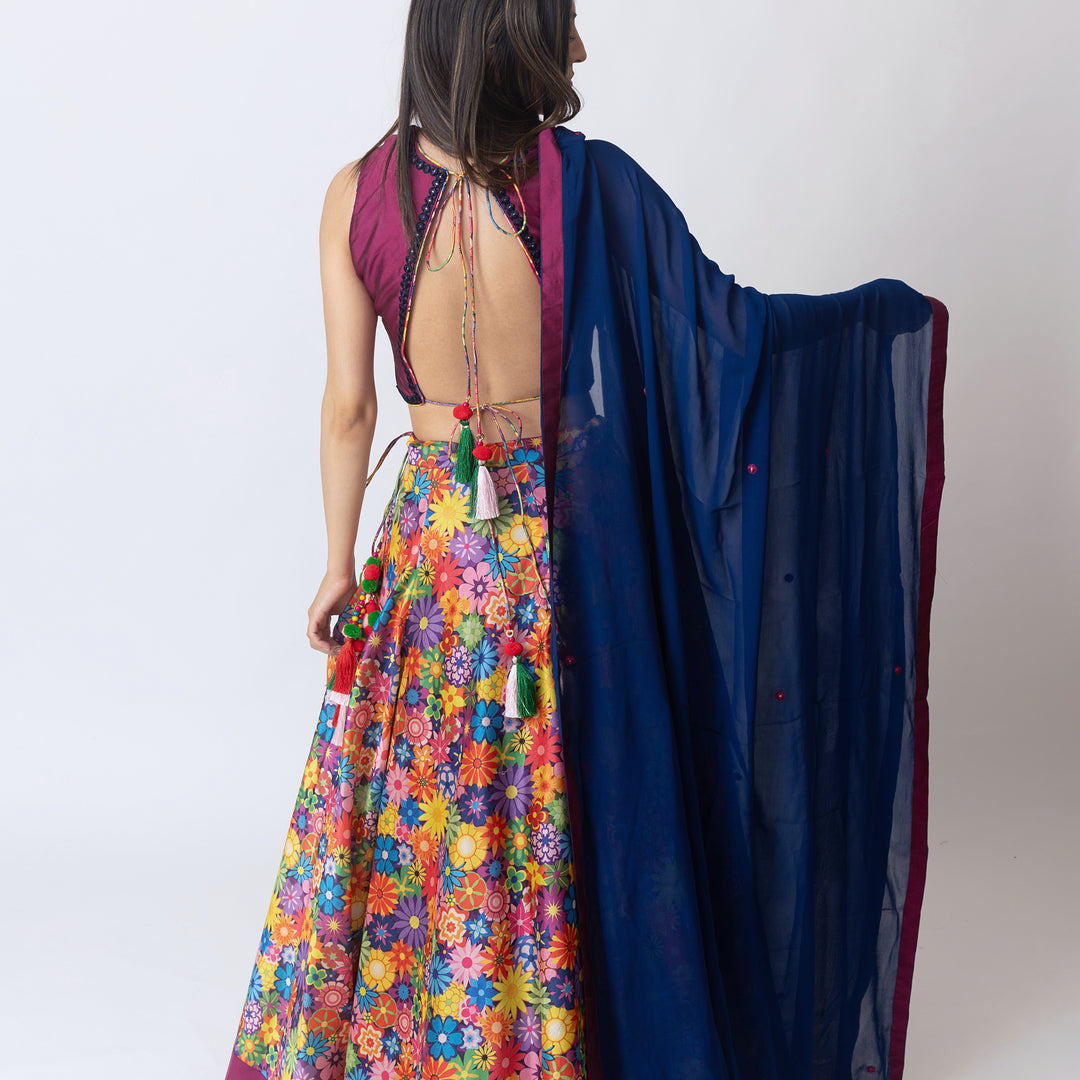 Kari Multicolor Floral Print Lehenga