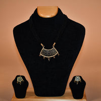 Intricately Carved Black Necklace Set FASHION JEWELRY RAAS