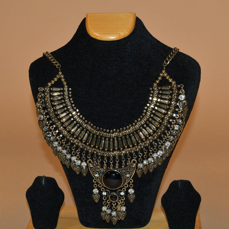 Intricately Patterned Multi Layered Necklace Set FASHION JEWELRY RAAS