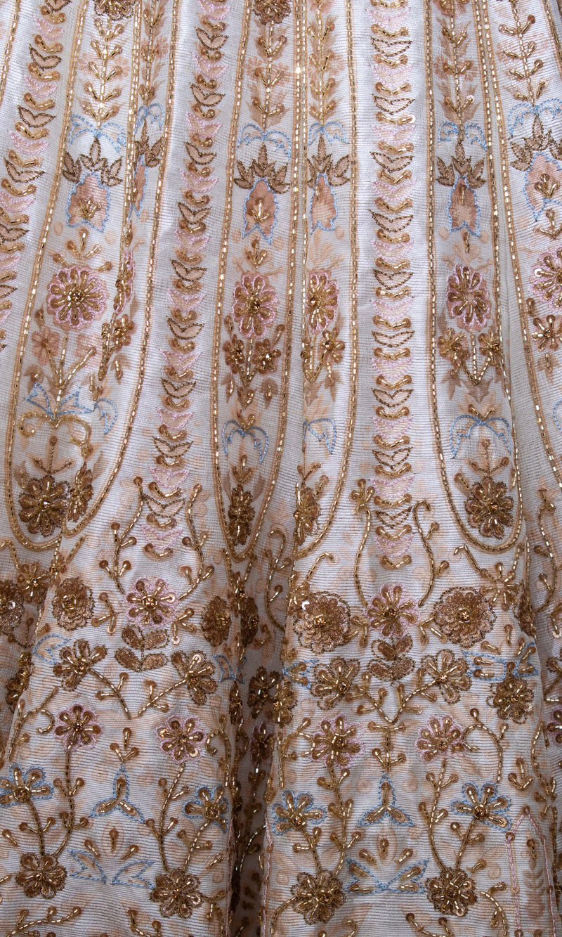 Ivory Hand Embroidered Bridal Lehenga Choli Set-[bridal_lehenga]-Raas