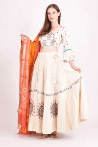 Jia White Cotton Chaniya Choli Set-[haldi_outfit]-Raas