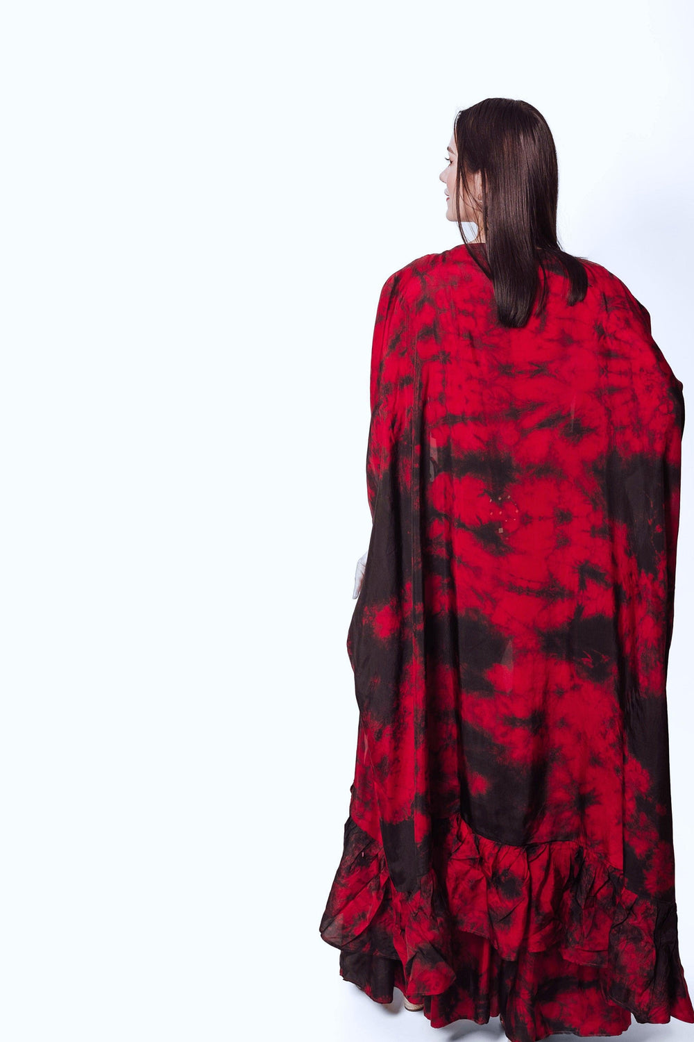 Juliana Hand Tie Dye Palazzo Pantsuit with Hand Embroidered Blouse-Raas