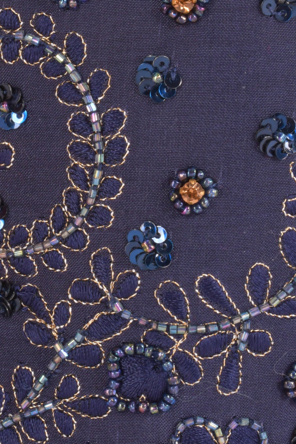 June Blue & Gold Embroidered Bucket Bag BAGS RAAS