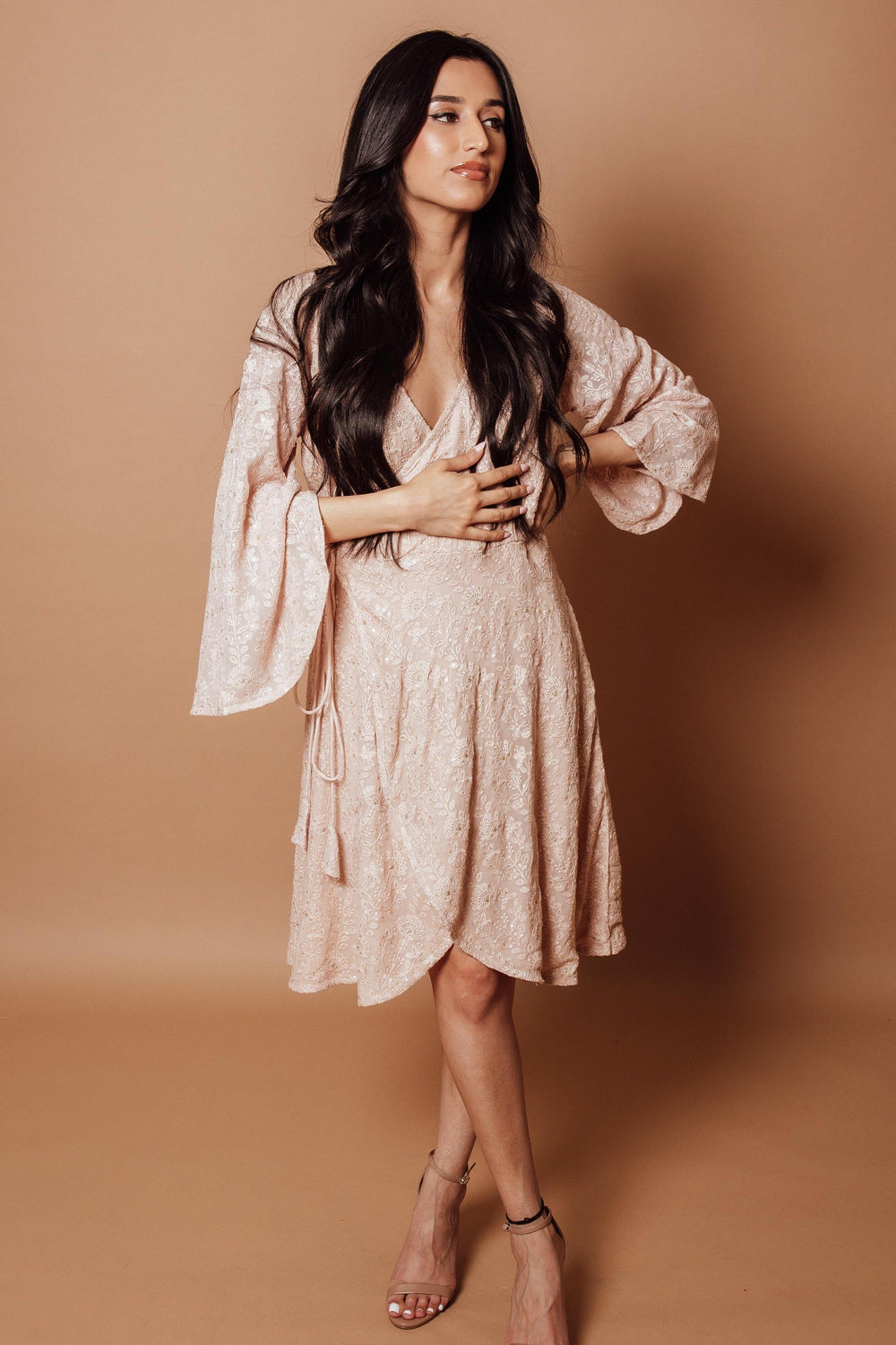 Karina Wrap Dress with Sequins