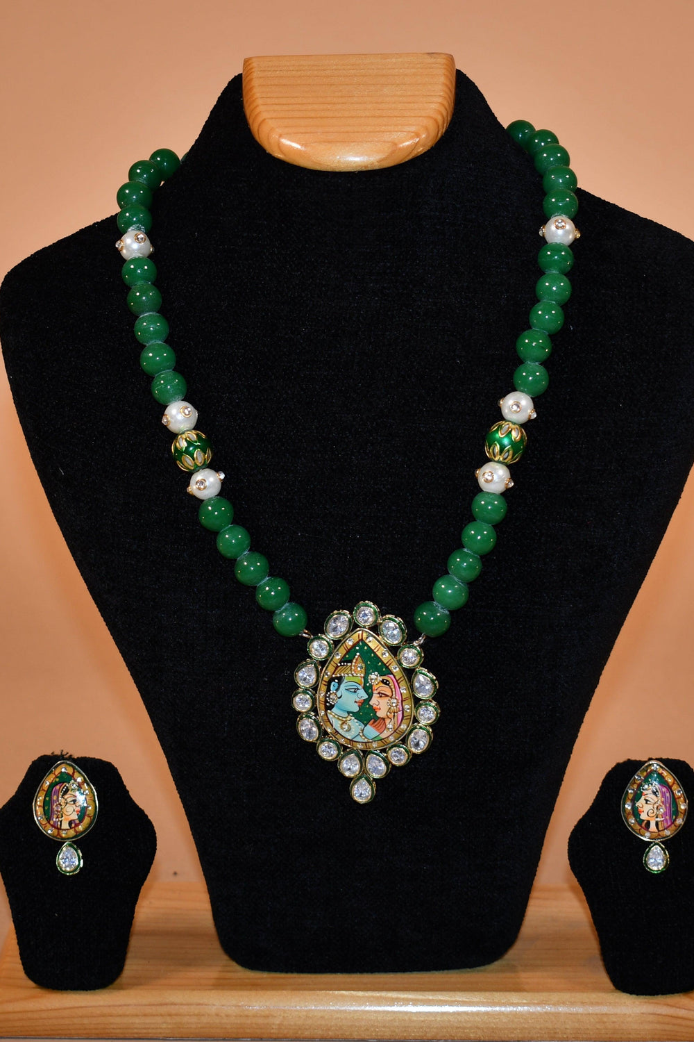 Krishna Tear Drop Necklace Set FASHION JEWELRY RAAS