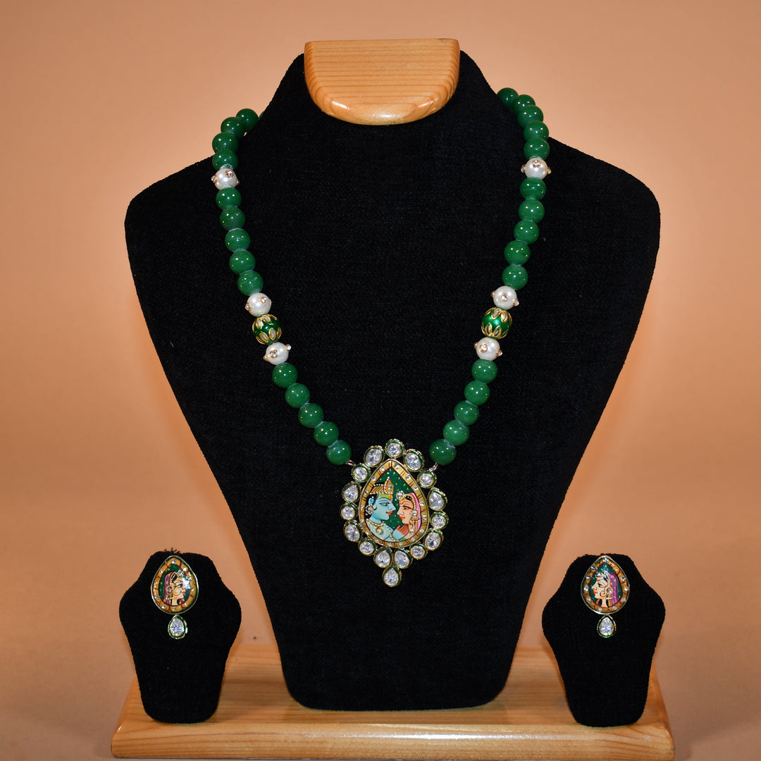 Krishna Tear Drop Necklace Set