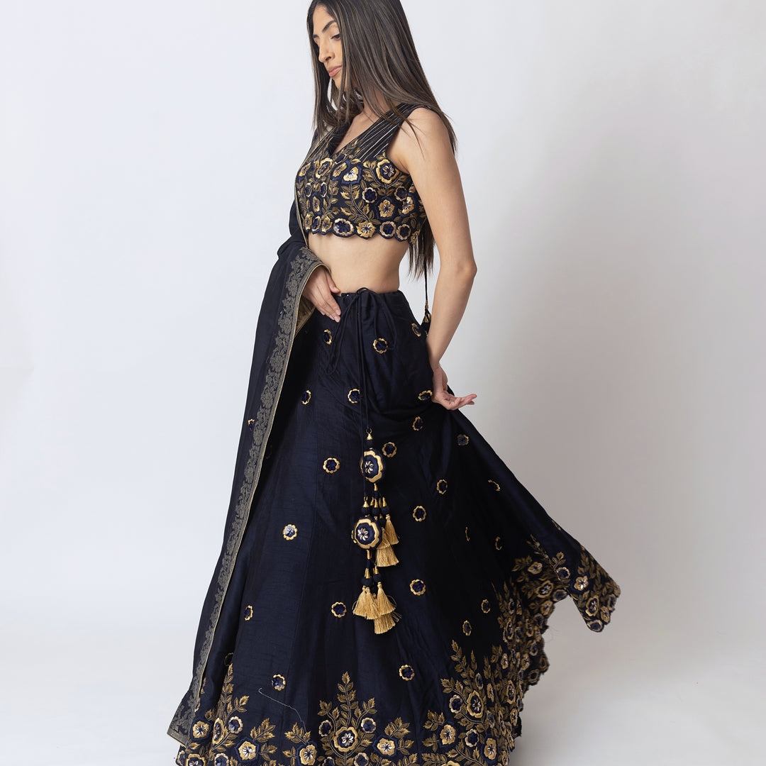 Kiera Glitz & Glam Navy Lehenga Choli