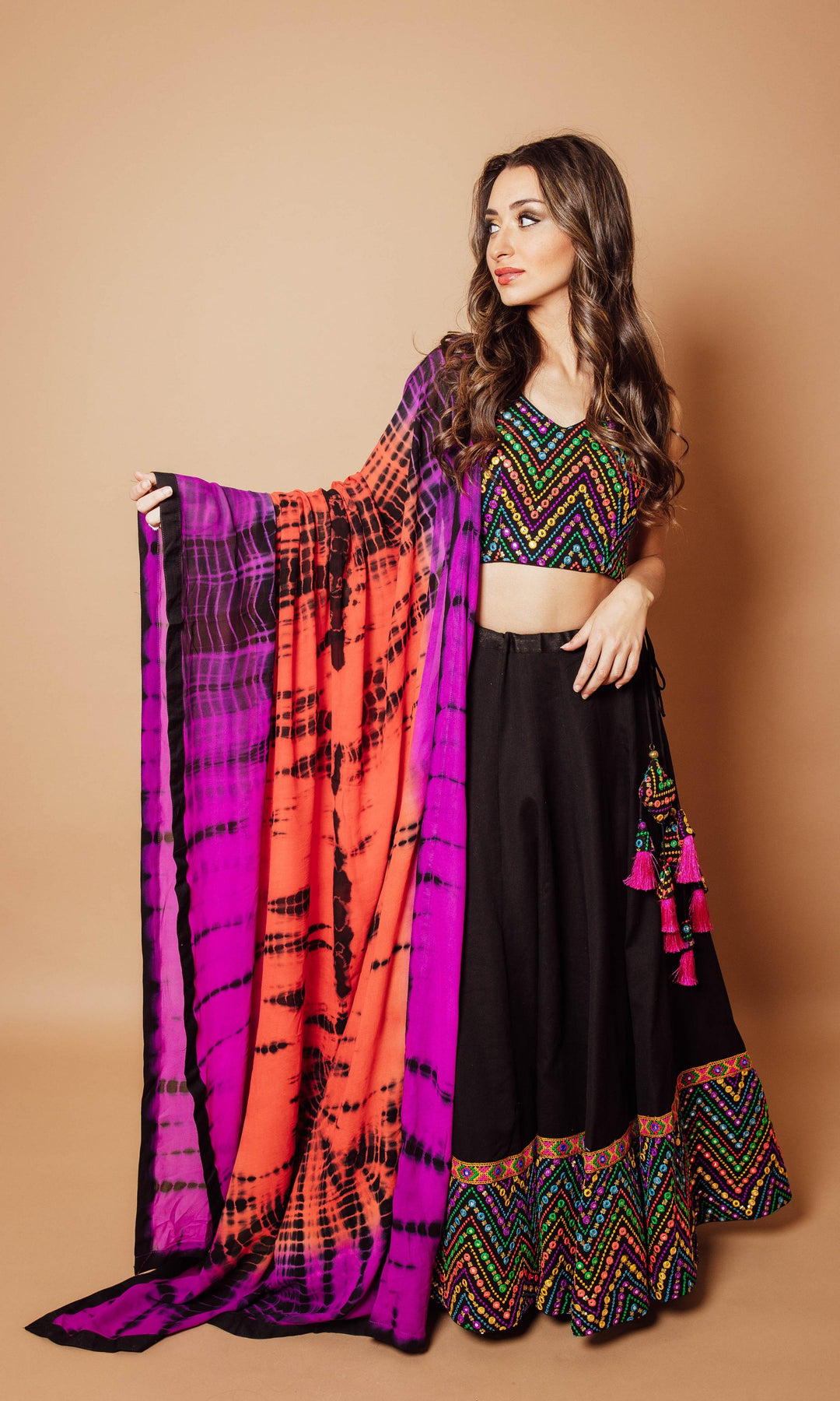 Buy Drashti Fashion Present Women's Embroidered Banglori Satin Lehenga Choli  with Blouse Piece (Black. pink,Free Size) at Amazon.in