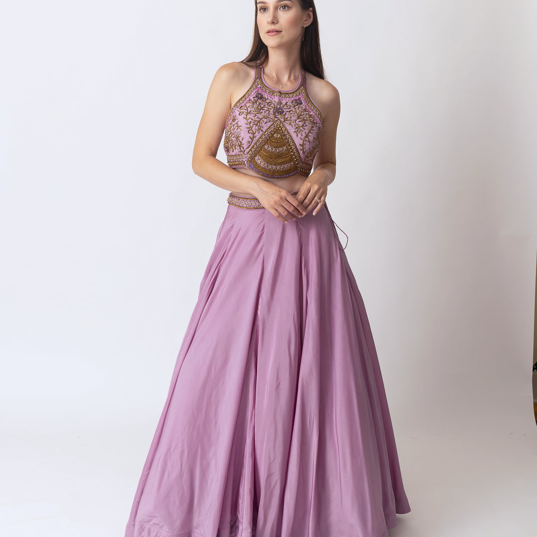 Kiya Soft Silk Lehenga With Hand Embroidered Blouse