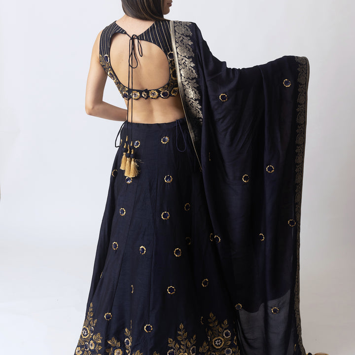 Kiera Glitz & Glam Navy Lehenga Choli Set