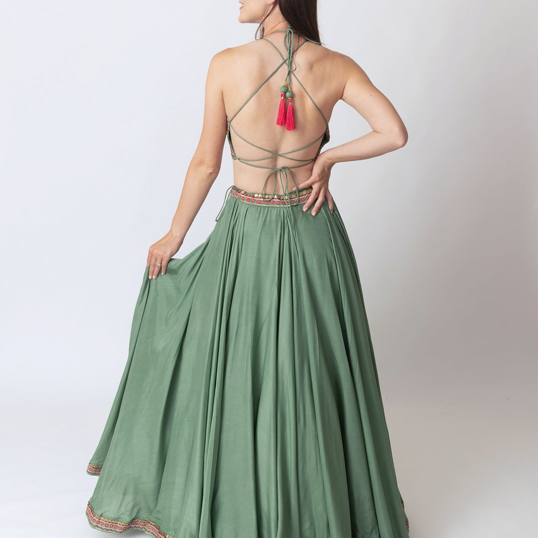 Siya Soft Silk Lehenga with Hand Embroidered Blouse