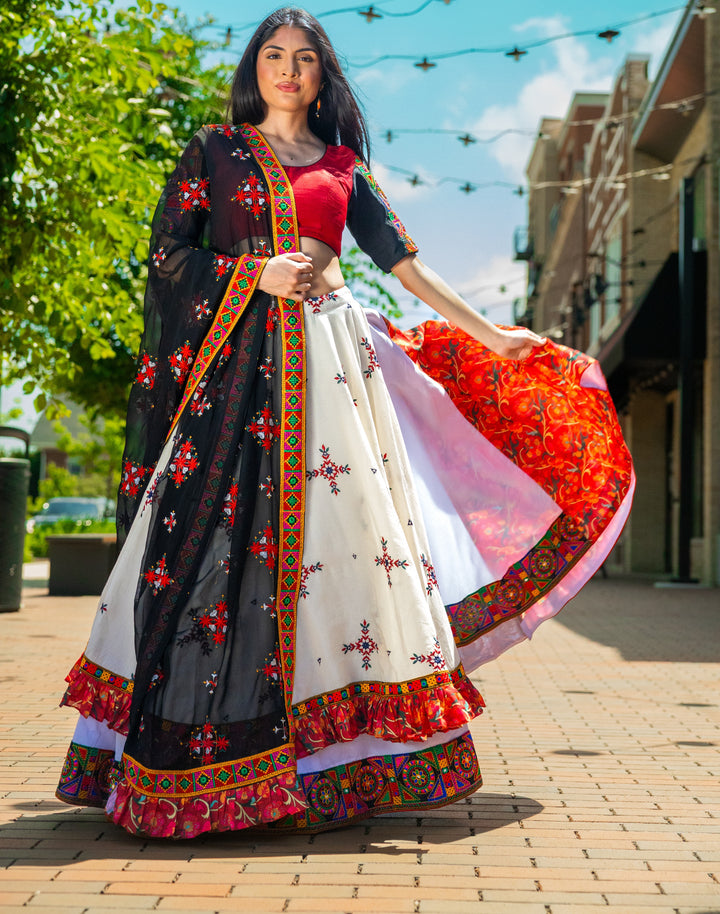 Ciana Layered Full Flare Cotton Chaniya Choli - Raas