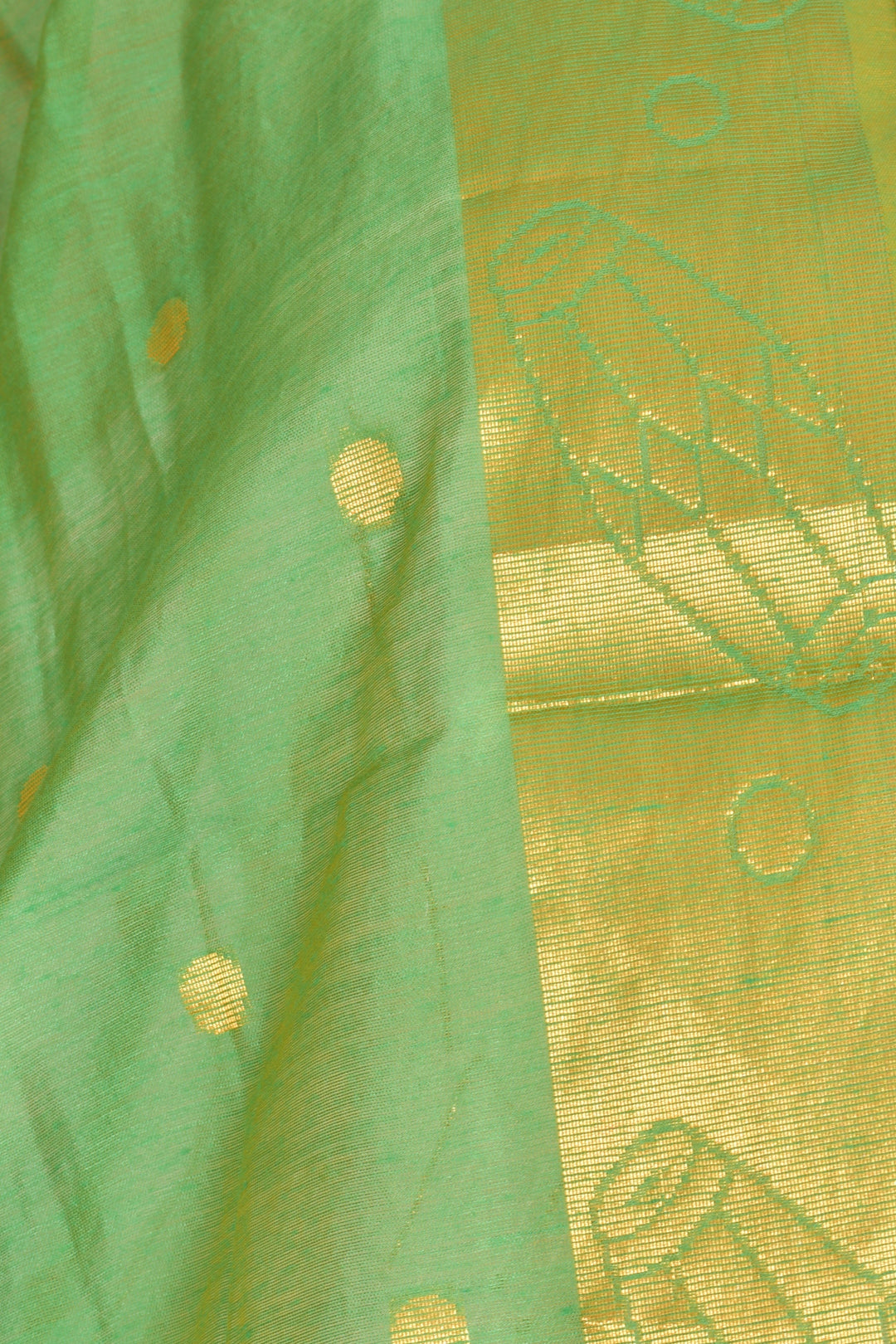 Leela Green Dupatta with Golden Accents-Raas USA