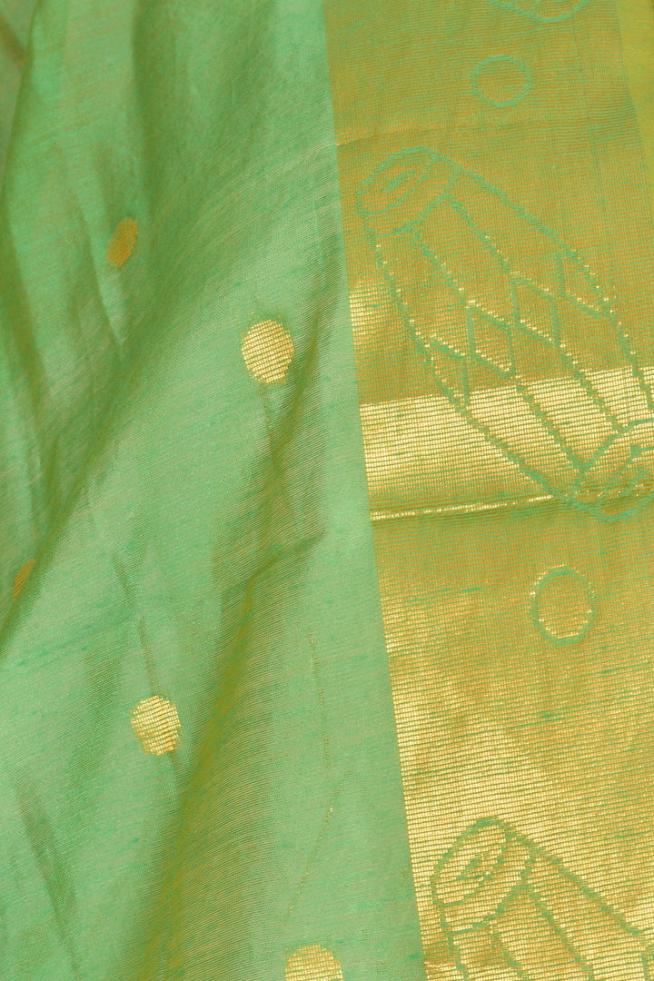 Leela Green Dupatta with Golden Accents-Raas USA