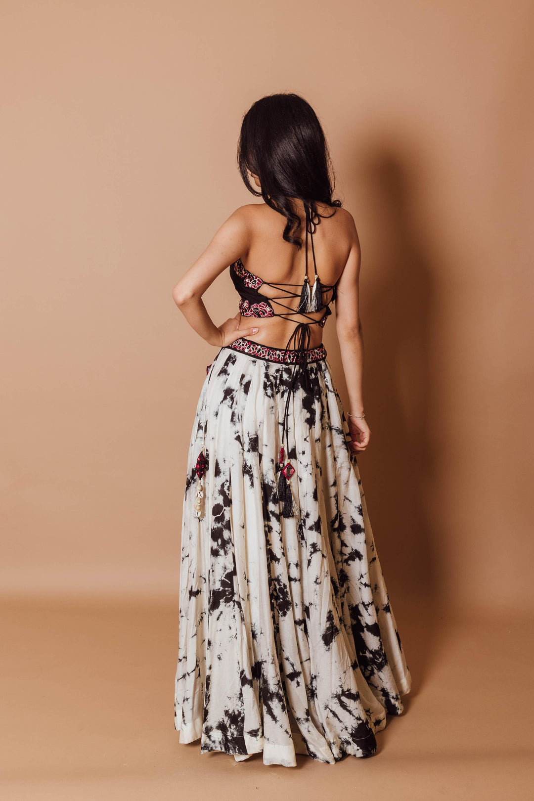 Lehenga with Double Slit-[mehendi outfit]-Raas