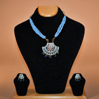 Light Blue Necklace with Earrings FASHION JEWELRY RAAS
