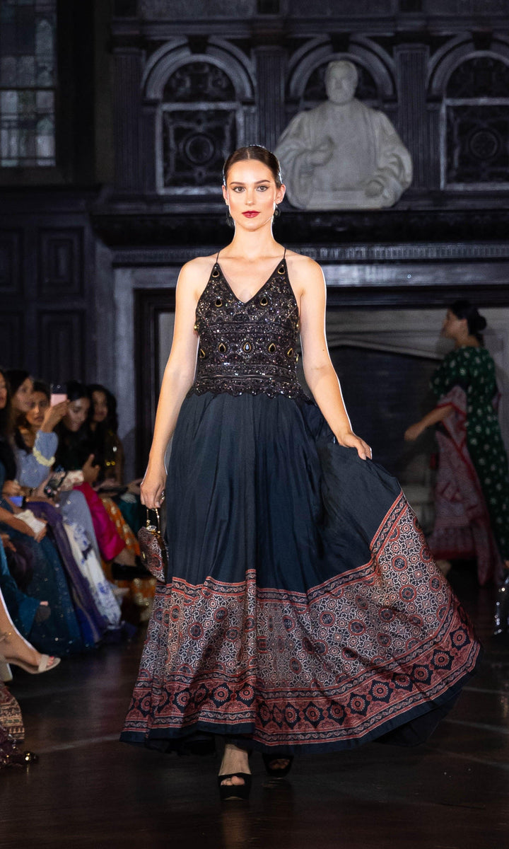 Long Dress with Hand Embroidery-Raas USA