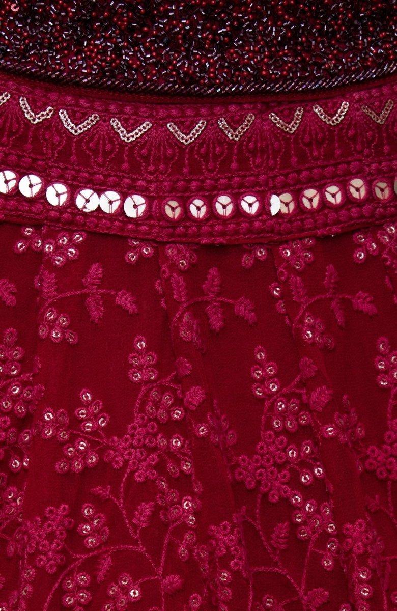 Maroon Heavy Embroidery Lehenga-[bridal_lehenga]-Raas
