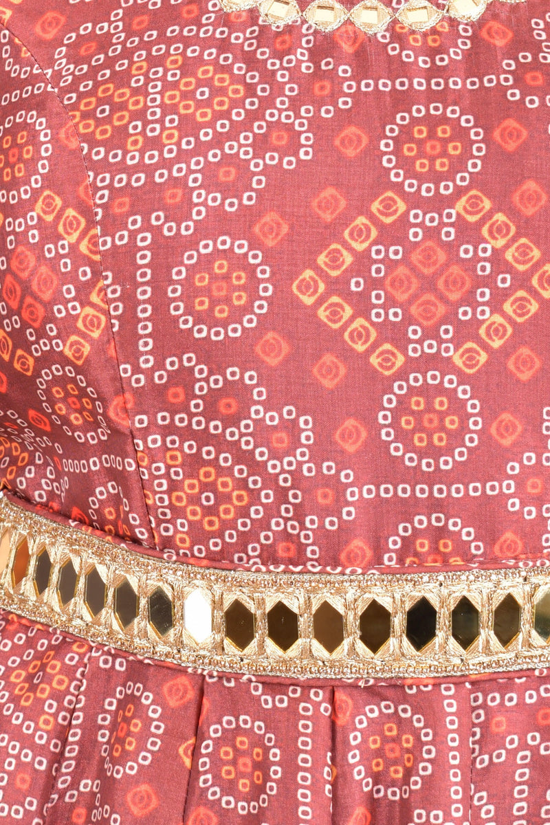 Maroon Silk Gown ANARKALI & GOWN RAAS