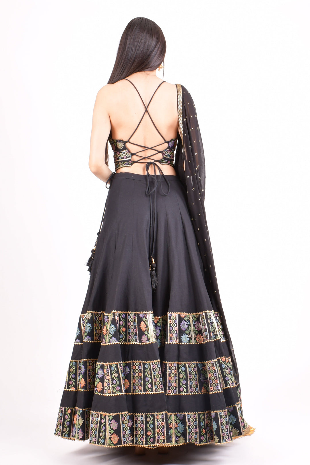 Midnight Black Lehenga Choli Set-[comfort-first-design]-[lightweight]-Raas