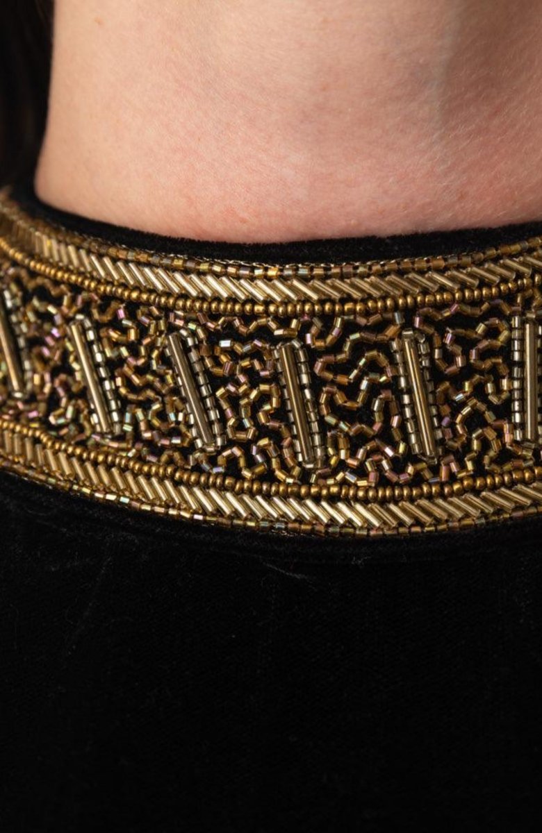 Mini Black Dress with Varli Hand Embroidery