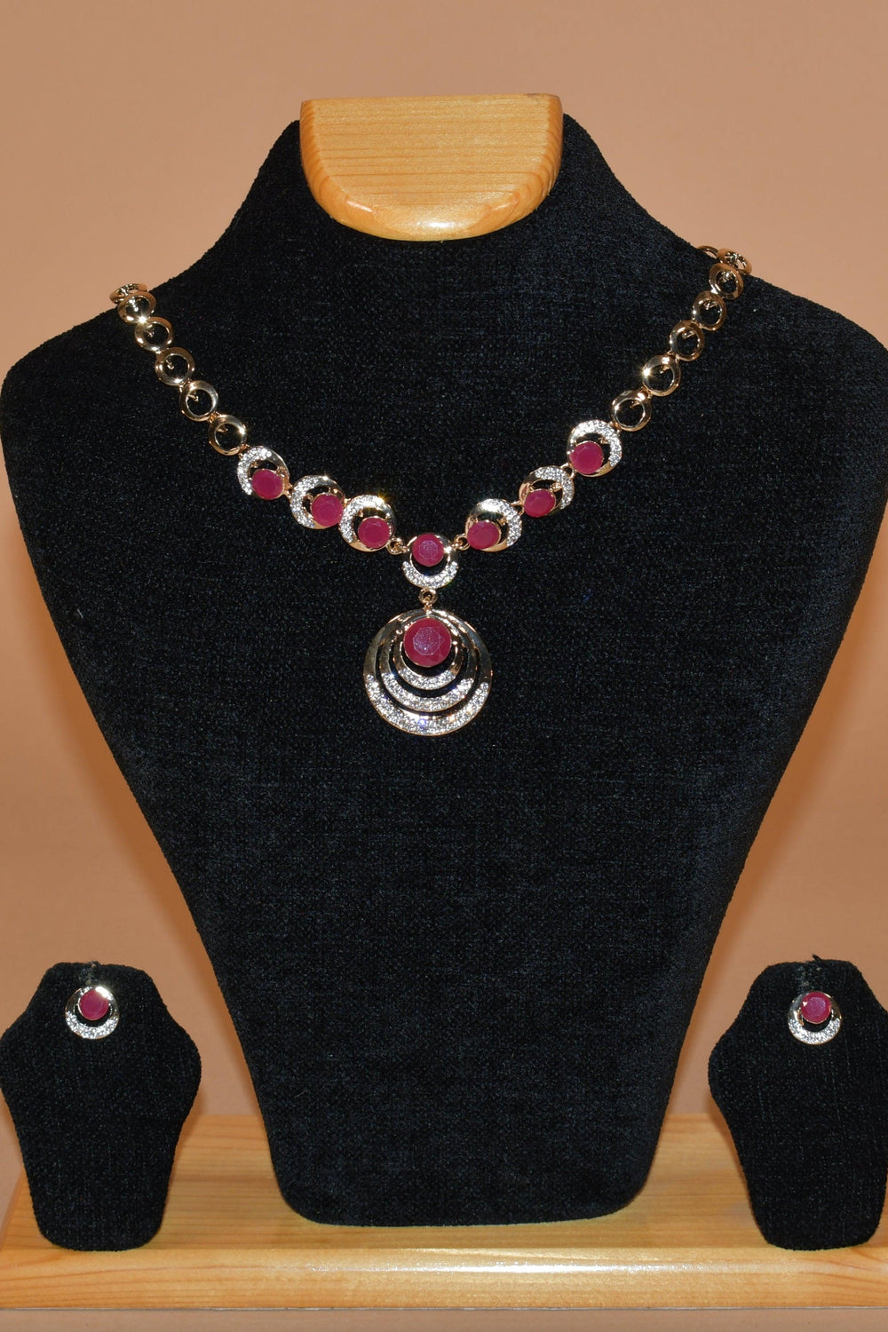 Minimalist Shade of Red Necklace Set FASHION JEWELRY RAAS